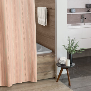 Stijlvol Roze Oranje Boho Herringbone Patroon Douchegordijn