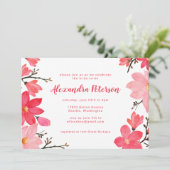 Stijlvol roze rood flessenscript Vrijgezellenfeest Kaart (Staand voorkant)