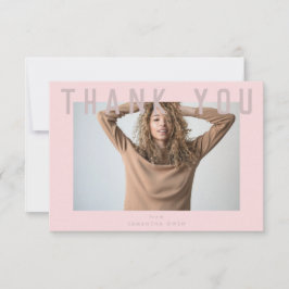 stijlvol roze roze afstudeerder foto bedankkaart