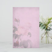 stijlvol roze roze rozenpapier briefpapier (Staand voorkant)