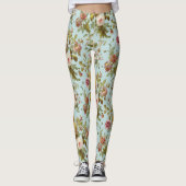 Stijlvol roze rozen ventilatorpatroon leggings (Voorkant)