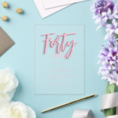 Stijlvol roze script 40e volwassene verjaardag acryl uitnodigingen (Insitu (Huwelijk))