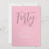 Stijlvol roze script 40e volwassene verjaardag kaart (Voorkant)