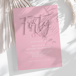 Stijlvol roze script 40e volwassene verjaardag kaart