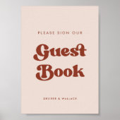 Stijlvol Roze Teken ons gastenboek trouwteken Poster (Voorkant)
