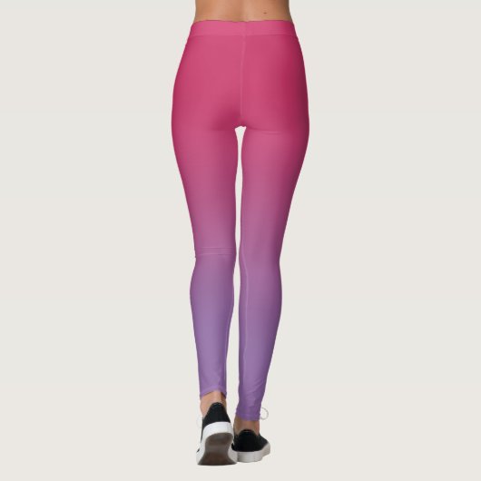 Stijlvol roze tot Paarse gradiënt Leggings (Achterkant)