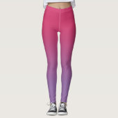Stijlvol roze tot Paarse gradiënt Leggings (Voorkant)