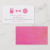 Stijlvol roze Vrouw Fitness Personal Trainer Visitekaartje (Voorkant / Achterkant)