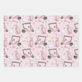 Stijlvol roze vrouwelijk golfdesign inpakpapier vel (Voorkant 3)