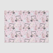 Stijlvol roze vrouwelijk golfdesign tissuepapier (Voorkant)