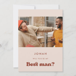 Stijlvol roze Wil je mijn beste man fotokaart Kaart