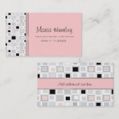 Stijlvol roze wit en zwart Visitekaartje (Voorkant / Achterkant)