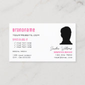 Stijlvol Roze wit met monogram en foto Visitekaartje (Achterkant)