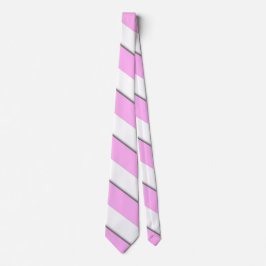 Stijlvol roze witte Chevron Stripe Patroon Stropdas