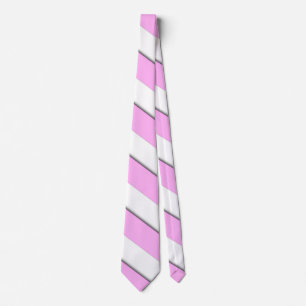 Stijlvol roze witte Chevron Stripe Patroon Stropdas