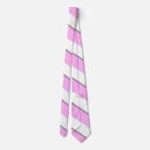 Stijlvol roze witte Chevron Stripe Patroon Stropdas (Achterkant)
