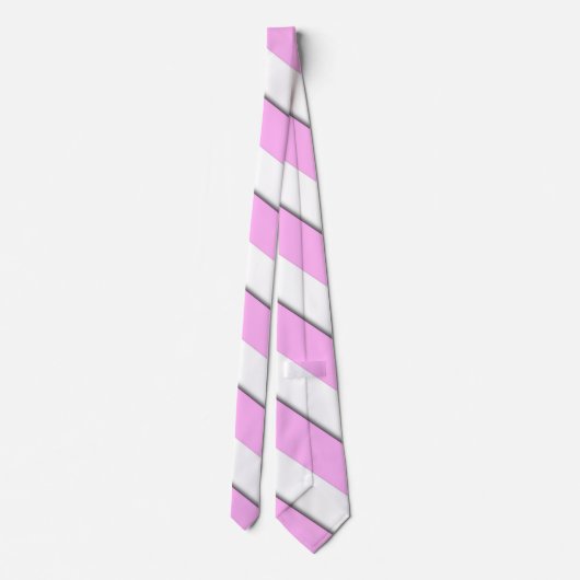 Stijlvol roze witte Chevron Stripe Patroon Stropdas (Achterkant)
