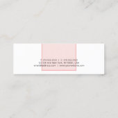 Stijlvol roze witte, eenvoudige, moderne vormgevin mini visitekaartje (Achterkant)