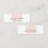 Stijlvol roze witte, eenvoudige, moderne vormgevin mini visitekaartje (Voorkant / Achterkant)
