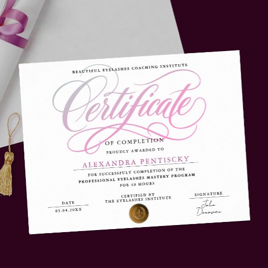 Stijlvol Roze Witte Schoonheidssalon Cursus Certif Poster