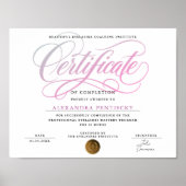 Stijlvol Roze Witte Schoonheidssalon Cursus Certif Poster (Voorkant)