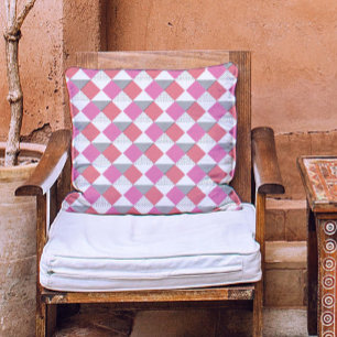 Stijlvol roze zwart en wit modern abstract patroon kussen