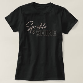 Stijlvol roze, zwart, sparkle & Shine T-shirt
