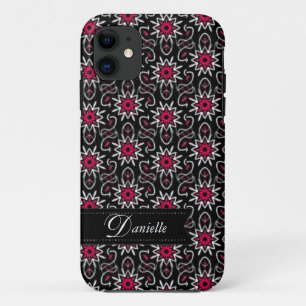 Stijlvol roze + zwart staarpatroon Case-Mate iPhone case