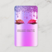 Stijlvol Rozen goud, glitter druppelt wimpers Visitekaartje (Voorkant)