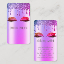 Stijlvol Rozen goud, glitter druppelt wimpers Visitekaartje