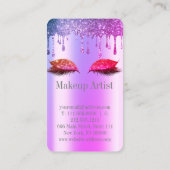 Stijlvol Rozen goud, glitter druppelt wimpers Visitekaartje (Achterkant)