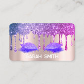 Stijlvol Rozen goud, glitter druppelt wimpers Visitekaartje (Voorkant)