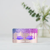 Stijlvol Rozen goud, glitter druppelt wimpers Visitekaartje (Staand voorkant)