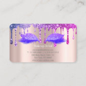 Stijlvol Rozen goud, glitter druppelt wimpers Visitekaartje (Achterkant)