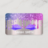 Stijlvol Rozen goud, glitter druppelt wimpers Visitekaartje (Voorkant)