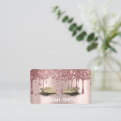 Stijlvol Rozen goud, glitter druppelt wimpers Visitekaartje (Staand voorkant)