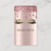 Stijlvol Rozen goud, glitter druppelt wimpers Visitekaartje (Voorkant)