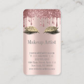 Stijlvol Rozen goud, glitter druppelt wimpers Visitekaartje (Achterkant)