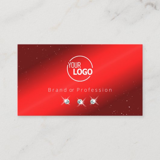 Stijlvol ruby Red Black Rouses Diamonds Voeg Logo  Visitekaartje (Voorkant)