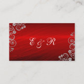 Stijlvol Ruby Red Gray Swirls Wedding Website Informatiekaartje (Achterkant)