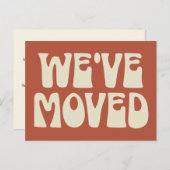 Stijlvol Rust Brown Minimalist Verplaatst Nieuw Ad Briefkaart (Voorkant / Achterkant)