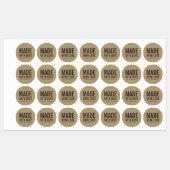 Stijlvol Rustic Bold Made with Love Faux Kraft Labels (Vel)