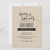 Stijlvol Rustic Burlap-Baby shower Kaart (Voorkant)