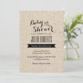 Stijlvol Rustic Burlap-Baby shower Kaart (Staand voorkant)
