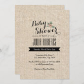 Stijlvol Rustic Burlap-Baby shower Kaart (Voorkant / Achterkant)