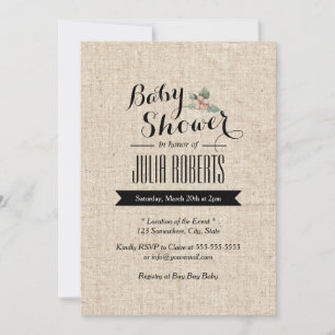 Stijlvol Rustic Burlap-Baby shower Kaart