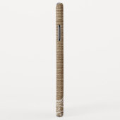 Stijlvol Rustic Burlap Ivory Lace Pattern Monogram Case-Mate iPhone Case (Achterkant/rechts)