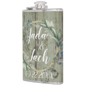 Stijlvol Rustic Leafy Wreath Wedding Heupfles (Links)