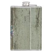 Stijlvol Rustic Leafy Wreath Wedding Heupfles (Achterkant)