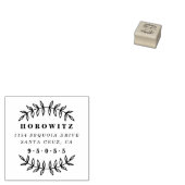 Stijlvol Rustic Script Family Name Return-adres Rubberstempel (Gestempeld)